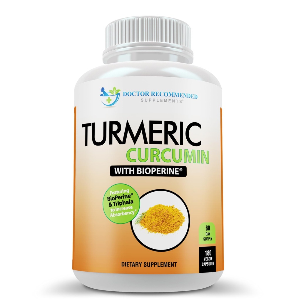 Gurkmeja Curcumin Supplement - 2250mg / d - Veggie Caps - 95% Curcuminoids med Black Pepper Extract (Bioperine) - 750mg kapslar - 100% organisk - Mest kraftfull gurkmeja (180 greve)