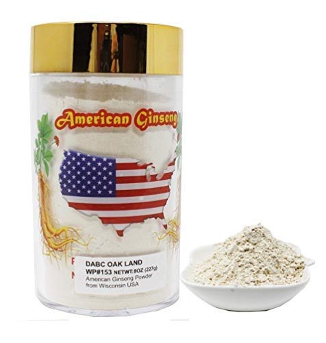 American Ginseng Root Powder från Wisconsin, DOL American Wisconsin Ginseng Slices Root för Tea Water, Shakes 0160 (8 Ounce Ginseng Root Powder)