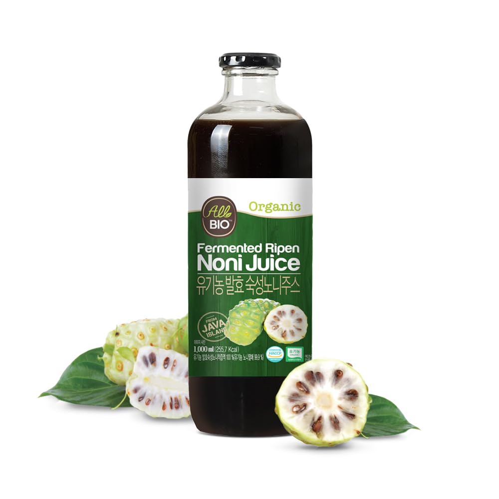 Java Organic NONI Juice Extract - 33,8 fl oz (1L) flaska - 100% ren Resveratrol & Fermented Noni av ALLBIO
