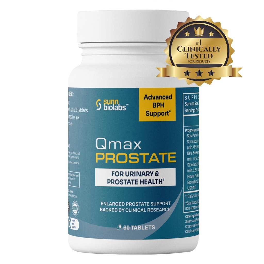 Qmax Prostate med Premium Saw Palmetto - Doktorformat tillskott för BPH, förstorad prostata och urinflödesstöd - Prostata hälsa för män