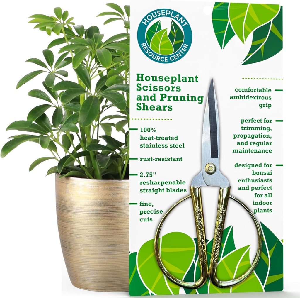 Premium Houseplant Scissors | 100% rostfritt stål, Ultra-Precise Garden Clippers för propagation & Trimming | Rust-Resistent, Easy Clean Pruning Shears | Inomhus & utomhus | Bekväm & Ambidextrous