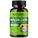 NATURELO Magnesium Glycinate Chelate Complex - 200 mg Magnesium med organiska grönsaker för att stödja sömn, lugn, muskelkramp och stressavlastning - Glutenfri, icke GMO - 120 kapslar