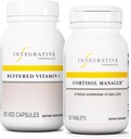 Integrativ terapeutik Bundle med Cortisol Manager, 30 tabletter - Buffered Vitamin C Capsules 1,000 mg, 60 Vegan Capsules - Stress Supplement med Ashwagandha * - Immun Supplement med antioxidanter *
