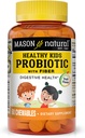 MASON NATURAL Healthy Kids Probiotic med fiber - Hälsosam matsmältningsfunktion, förbättrad tarmhälsa, 60 Chewables