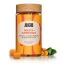 JUGO Beauty + SUPERFOODS | Hair Skin Nails Supplement med Hyaluronic Acid & Turmeric | 40 Count Plant-Based Gummies | Gelatin-Free, Non-GMO, Made in USA