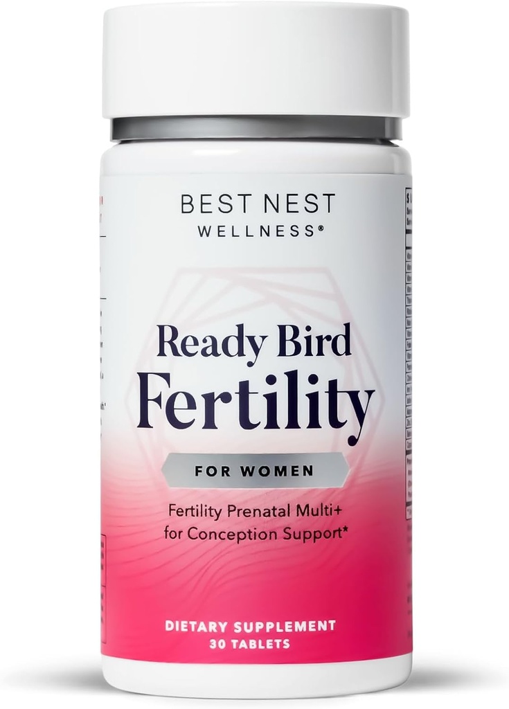 Bästa Nest Wellness Women's Fertility - Daglig multivitamin för graviditetssupport - Tillägg med metylerade vitaminer hjälper konception - Näringstillskott med Ashwagandha & Folate - 30 tabletter