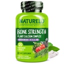 NATURELO Calcium Supplement - med vitamin C, vitamin D3, K2 och Calcium Magnesium Zink för benstyrka med Calcium 600mg - Plantbaserad, 120 vegetariska kapslar, icke-GMO, Soja & Gluten-Free