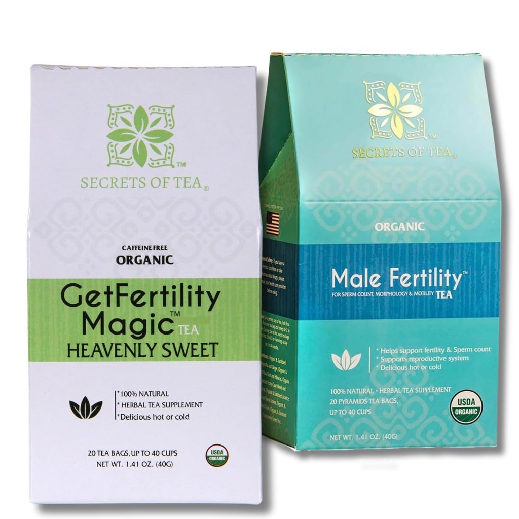 Hemligheter av te- fertilitet te för män och kvinnor- USDA organisk-läcker 40 biologiskt nedbrytbara sachets