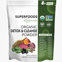 MRM Nutrition Organic Detox och Cleanse Powder | Peach Mango smaksatt | Gentle Daily Detox | Superfoods | Antioxidanter + klorofyll + Phycocyanin + Electrolytes | 15 portioner