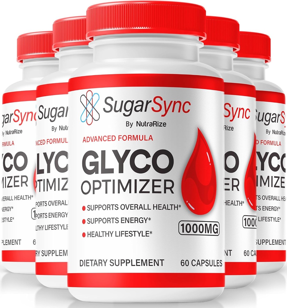 NutraRize (5 Pack) Sugar Sync Glyco Optimizer Capsules, Officiell SugarSync Glyco Optimiser, Sugar Sync Joint Optimizer, Sugar Sync Gluco Cleanse Detox Formel, SugarSync Glycol Reviews (300 kapslar)