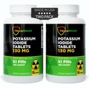 Kaliumjodid tabletter - 130 mg jod tabletter för strålningsexponering | USA Made Nuclear Fallout piller KI piller YODO Naciente 120 tabletter (2 Pack)
