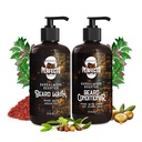 Perfecto Beard Wash & Beard Conditioner Set med Argan och Jojoba Oils - Stärker och mjuknar - Natural Sandalwood Scent