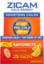 Zicam Cold Remedy Zink Rapidmelts, Citrus Flavor, 25 Count (Pack of 2)