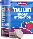 Nuun Sport Electrolyte tabletter med Magnesium, Calcium, kalium, klorid och natrium, Gluten Free & Vegan, Tri-Berry, 4 Pack (40 portioner totalt)
