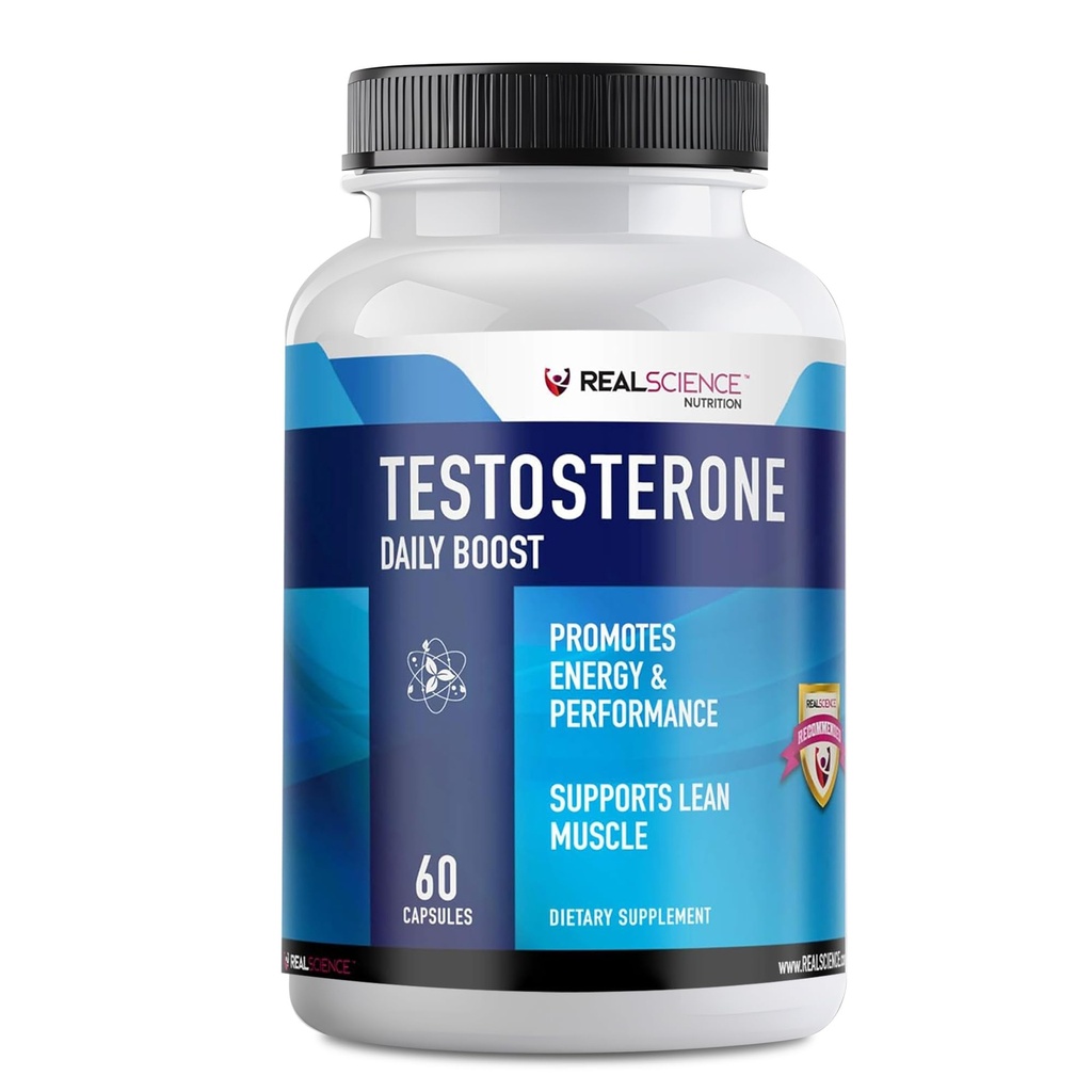 Daglig Boost Free Testosteron Booster för män - Starkt tillskott för muskeltillväxt, kroppsbyggnad och energi med 9 kraftfulla ingredienser - 60 kapslar