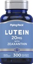 Piping Rock Lutein och Zeaxanthin Supplement | 20 mg | 300 Softgels | Eye Vitamin från Marigold Extract | Non-GMO, Gluten Free