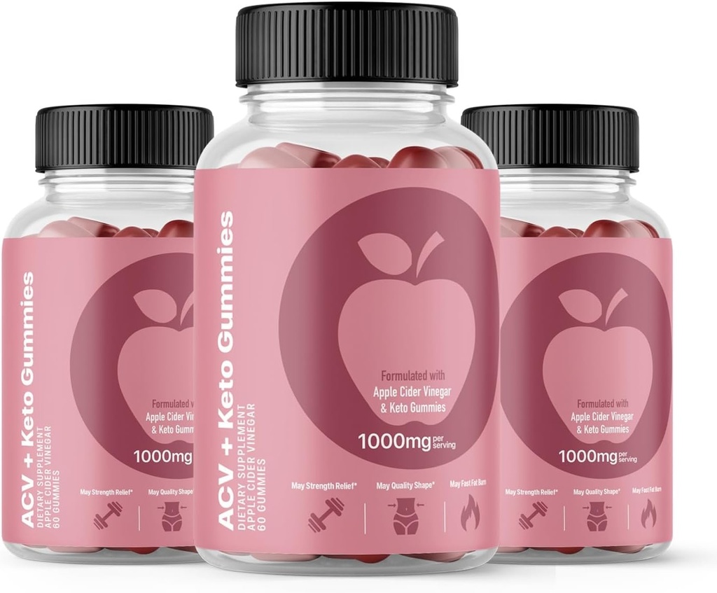 (3 Pack) Svelte ACV Gummies Avancerad Formel, Svelte Gummies 1000mg, 180 greve