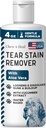 Chew + Heal Labs Pet Tear Stain Remover för hundar - 4 oz vattenbaserade hund Eye Wash & Cleaner - löser Gunk & Buildup - Aloe Vera & Cucumber Extract