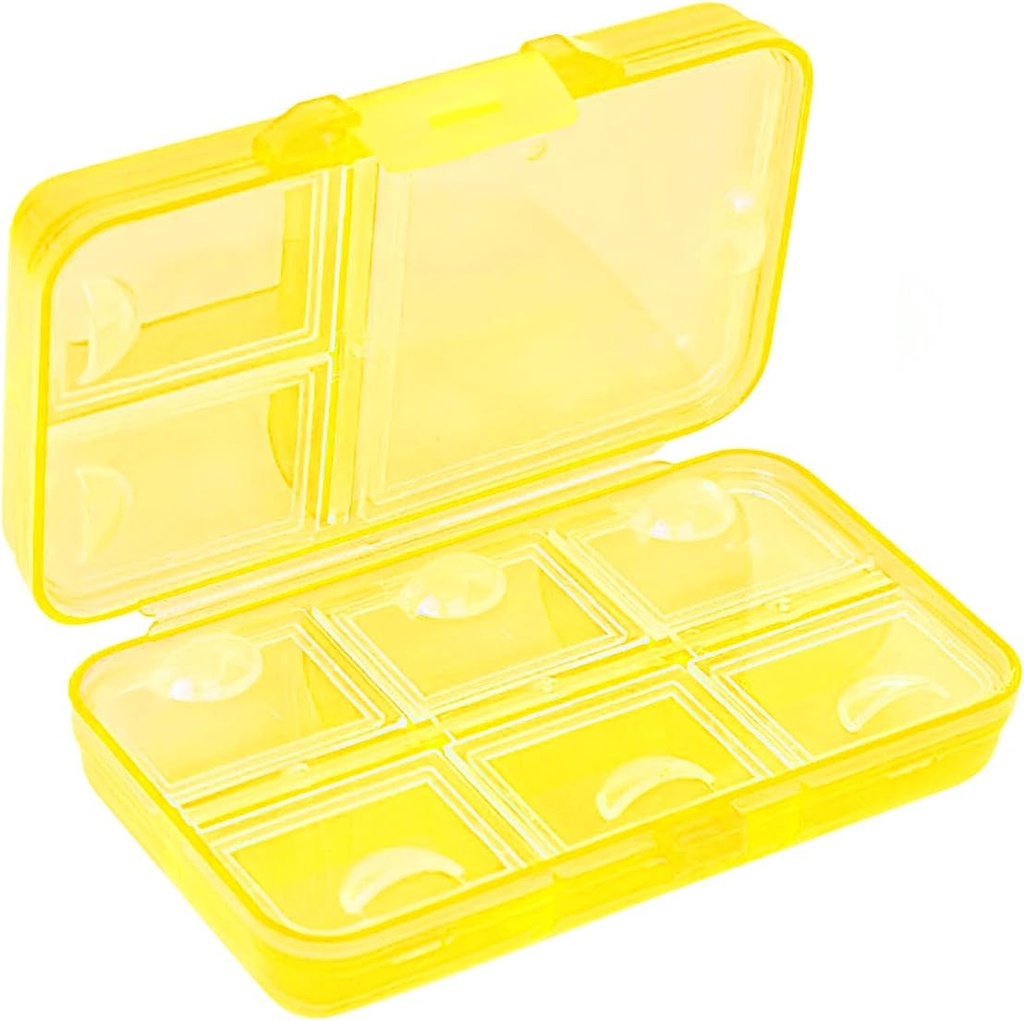 Pill Organizer, Portable Pill Case, 9 delar Moisture-Proof Travel Pill Case för vitaminer, medicin, fiskolja, tillägg, Pill Dispenser (gul)