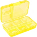 Pill Organizer, Portable Pill Case, 9 delar Moisture-Proof Travel Pill Case för vitaminer, medicin, fiskolja, tillägg, Pill Dispenser (gul)