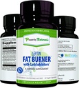 Power By Naturals: Leptin Fat Burner med Carb Blocker - 60 Gluten-Free Capsules, Leptin Weight Loss Diet Pills, Efficient Fat Burner, Appetite Suppressant