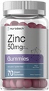 Horbäach Zink 50mg | 70 Gummies | Mixed Berry Flavor | Vegan, Non-GMO och Gluten Free Formel | Zink Citrate Dietary Supplement