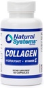 Kollagen Plus Vitamin C av naturliga system 60 kapslar - Kollagen Hydrolysat och vitamin C för Vital hår och hud - Kollagen kosttillskott Kvinnor och män - Hydrolyserad Collagen Peptides Powder Pills