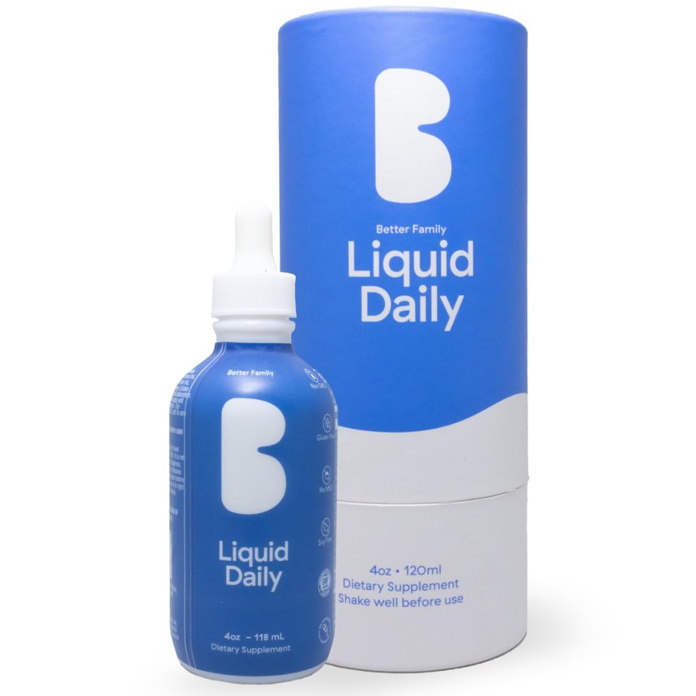 Bättre familj - Liquid Daily Multivitamin - All-in-One Wellness Drop - Alla åldrar och kön - Metylerade vitaminer - Inga socker eller konstgjorda - Glutenfri, icke-GMO - Kosttillskott - 4oz (120 ml)