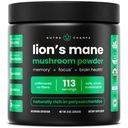 NutraChamps Organic Lions Mane Powder - 2000mg Kraftfull Nootropic för minne, fokus, immunstöd - Vegan Lion's Mane Mushroom Powder Supplement med naturligt upptagna Beta-Glucans - 8oz