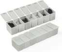 Weekly Small Pill Organizer, 7 Day Pill Case, Daily Vitamin Case Medicine Box, Pill Containers for Medicine Supplements Fish Oil(2Pcs, Grey)