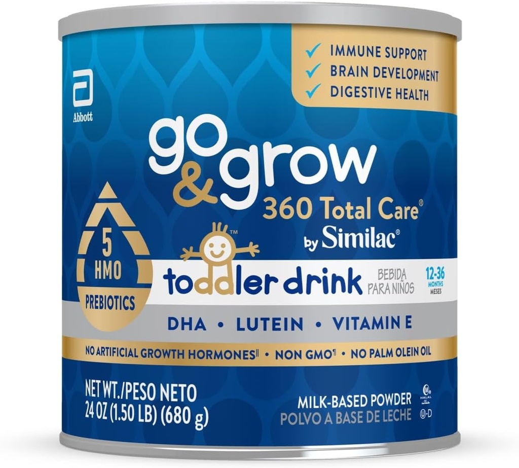 Go & Grow 360 Total Care av Similac Toddler Nutritional Drink, har 5 HMO, Powder, 24-oz Can