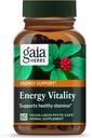 Gaia Herbs Energy Vitality - Energistödstillägg för att upprätthålla hälsosam energi och stressnivåer - med Ginkgo, Ginseng, Green Tea och Nettle * - 60 Vegan Liquid Phyto-Capsules (20-Day Supply)