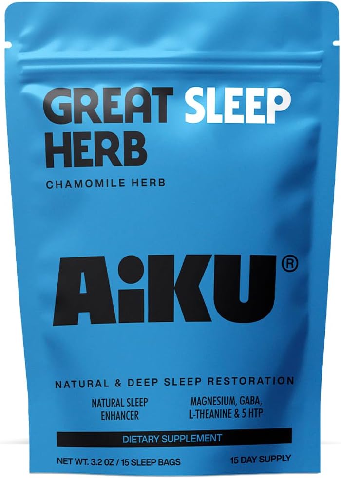 Great Sleep Herb | för Restful Sleep & Relaxation | Chamomile Tea med GABA, Magnesium & 5-HTP | Premium Herbal Sleep Support | USA Made - 15 Tea Bags (15 Day Supply)