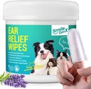 Hund Ear renare torkar - Dog Ear Infection Behandling Snabb lindring från öronskärning och inflammation, Cat Ear Wipes Remove Ear Wax Debris och Smelly (50 Pcs, Lavender)