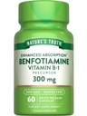 Naturens sanning Benfotiamine | 300mg | 60 greve | Icke-GMO och Gluten fri tillägg | Vitamin B1 Precursor
