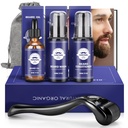 Beard Gift Kit - Oil,Wash,Conditioner, Roller (Needle Length: 0,25 mm) för Beard, Storage Bag, Mustache Gåvor Set för pojkvännen Man Fader Pappa Män Honom