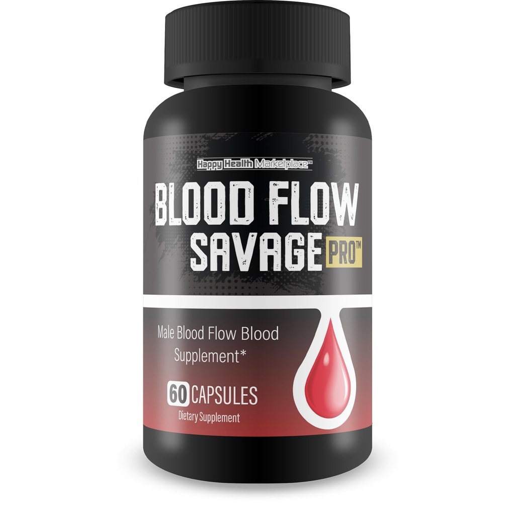 Blodflöde Savage Pro - Vårt bästa blodflöde kapslar - Hälsosamt blodflöde Naturligt formel - Stöd Män Blodflöde Savage Grow Max din kroppscirkulation - Mens Blodflöde Supplement Max Blodflöde