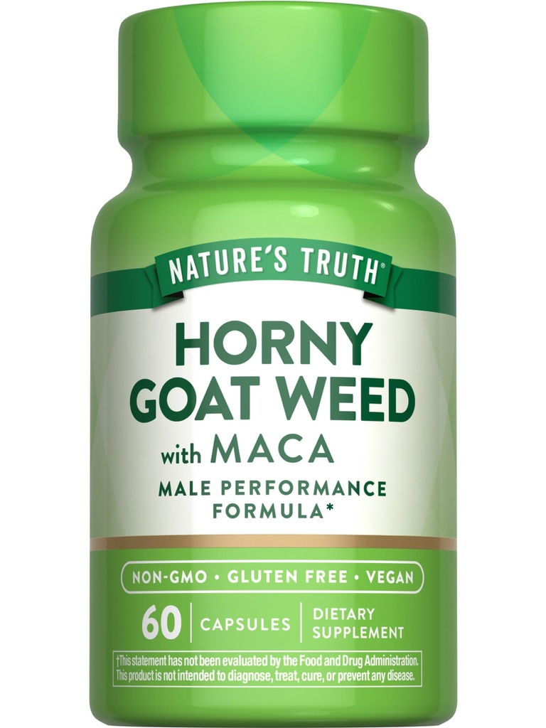 Naturens sanningshorny get ogräs med Maca | 60 pulver extrakt kapslar | Vegan, icke-GMO och Gluten fri tillägg