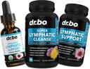 Lymphatic Drainage Supplements Pills & Drops - Organic Lymphatic Support Liquid Drops Cleanse Capsules med Echinacea, Ginger, Dandelion, Red Root Supplement Lymph Node Detox Cleanse System Drainage
