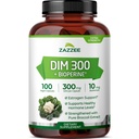 Zazzee DIM 300 mg Per Capsule, 100 Count, Plus 10 mg BioPerine, Östrogen Balance, Hormonal Acne, Menopause Support, Hormonal Balance, Diindolylmethane, Vegan, All-Natural, Non-GMO, Gjord i USA