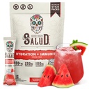 Salud 2-i-1 Hydration och Immunity Electrolytes Powder, Watermelon Margarita - 15 portioner, Agua Fresca Drink Mix, Elderberry, Dairy & Soy Free, Non-GMO, Gluten Free, Vegan, Low Calorie, 1G Sugar