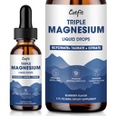 Magnesium Glycinate Liquid Drops med Taurate & Citrate, Magnesium Supplement för sömn, lugn och avkoppling, med kalium & Omega-3, High Absorption Formel, Blueberry Flavor, 2 Fl Oz