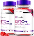 rize labs (Pack of 2 Premier Keto + ACV Gummies, Extreme 2000mg Keto Gummies för avancerad viktminskning, All Natural Apple Cider Vinegar Supplement, Officiell Formelöversikt (120 Gummies)