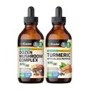 Dozen Mushroom Tincture 4 Fl. Oz. & Turmeric Tincture 4 Fl. Oz.