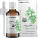 Essential Organic Oil of Oregano-100% Pure Undiluted Greek Oregano Oil med Carvacrol - Över 86%, Non-GMO, Extra Strength Oregano Oil Organic Liquid Drops, 1,7 FL.OZ / 50ml