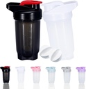 Shaker Bottle Protein Shakes Cup och 10-Ounce/300ML Shaker-Bottle med Whisk Balls, Protein Shakers Bottles Set,Non-BPA plast (Black+White(2PCS))