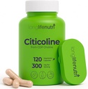 LongLifeNutri Citicoline (CDP-Choline) 300 mg, 120 vegetariska kapslar, 4-månaders leverans, GMP Certified, Made in USA