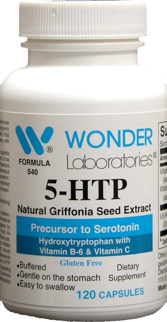 5 Htp, Natural Griffonia Seed Extract Precursor till Serotonin - 120 kapslar #5402