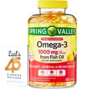 Omega-3 from Fish Oil Heart General & Brain Health Dietary Supplement Softgels, 1000 mg, 120 Count Bundle with Luall's 45 Diabetes Decoded