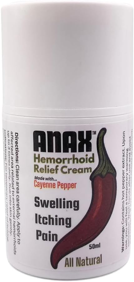 Anax Natural Hot Pepper Cream hjälper till att analysera klåda, smärta och inflammation relaterad till hemorrojder
